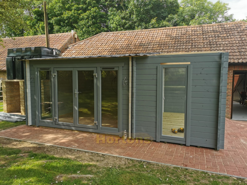 6x4m insulated Twin Skin garden room with built in BBQ area_2